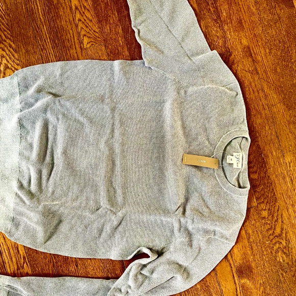 J Crew Blue Waffle Knit Crew Neck - Picture 3 of 3